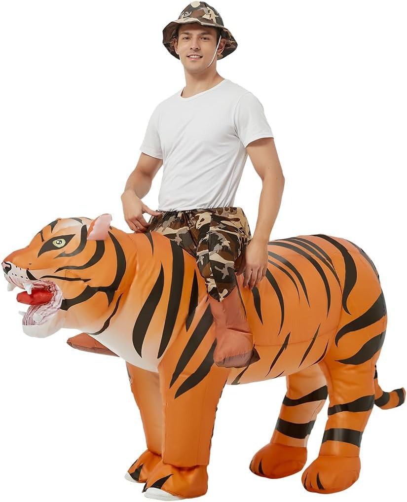 Costumes - Nadmuchiwany kostium tygrysa dla dorosłych, idealny